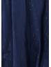 Navy Blue Lurex Chiffon Elastic Waist Party Dress